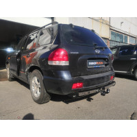 Фаркоп Лидер Плюс на HYUNDAI Santa Fe Classic 2000–2006  Арт. H205-A(N)  (C НЕРЖАВЕЮЩЕЙ ПЛАСТИНОЙ)