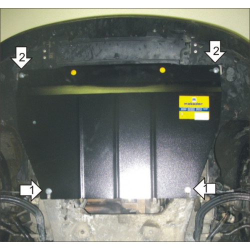 Защита Картера двигателя, КПП MOTODOR для Citroen C5 2004-2008, Сталь 2 мм - Арт. 410