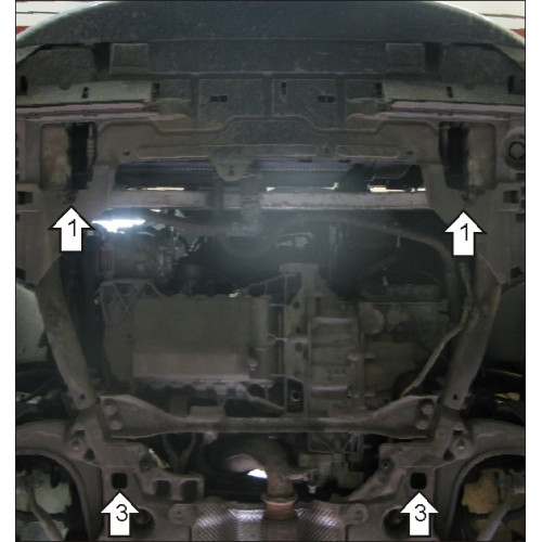 Защита Картера двигателя, КПП MOTODOR для Citroen C5 2007-2017 (II), Сталь 2 мм - Арт. 411