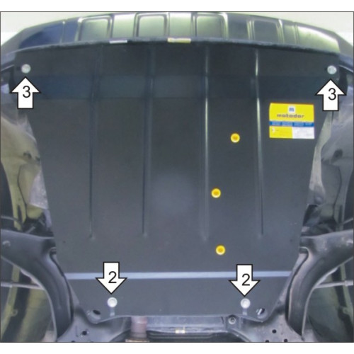 Защита Картера двигателя, КПП MOTODOR для Ford Escape 2007-2011, Сталь 2 мм - Арт. 743