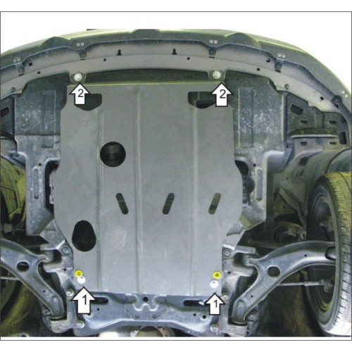 Защита Картера двигателя, КПП MOTODOR для Honda Airwave 2004-2008, Сталь 2 мм - Арт. 821