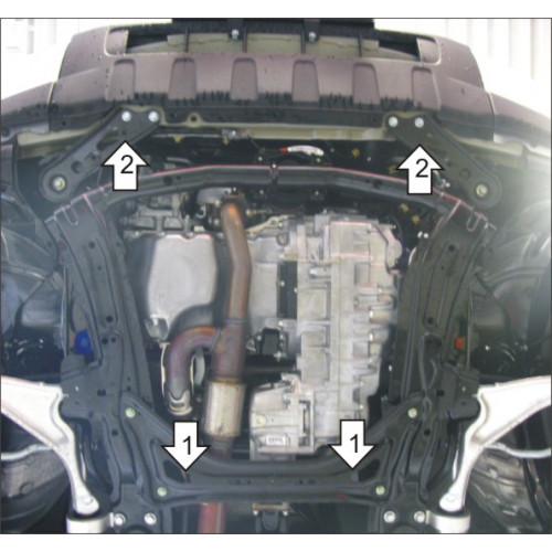 Защита Картера двигателя, КПП MOTODOR для Acura MDX 2006-2009, Сталь 2 мм - Арт. 823