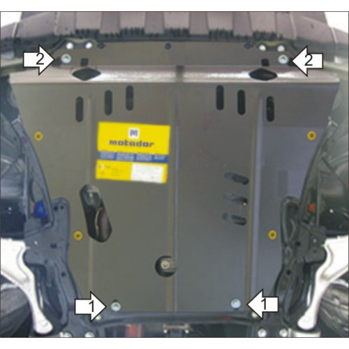 Защита Картера двигателя, КПП MOTODOR для Acura MDX 2006-2009, Сталь 2 мм - Арт. 823
