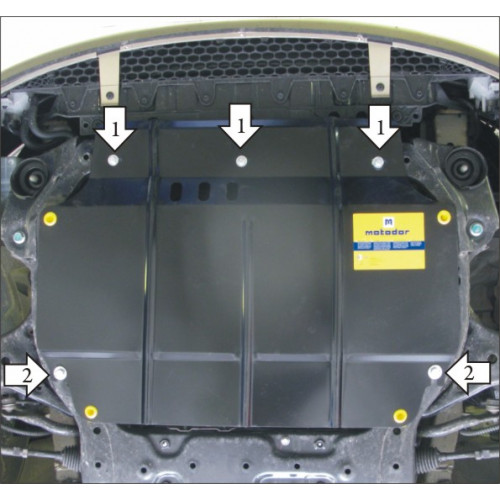 Защита Картера двигателя, КПП MOTODOR для Hyundai Verna 2006-2010 (II), Сталь 2 мм - Арт. 930