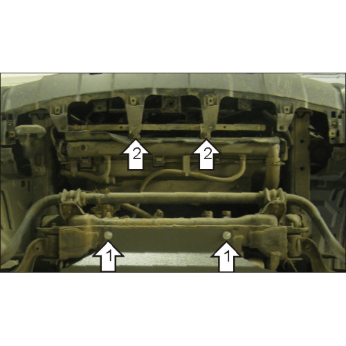 Защита Радиатора MOTODOR для Nissan Navara 2004-2010, Сталь 2 мм - Арт. 1438