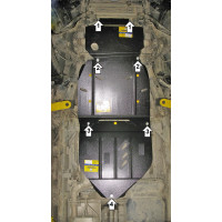 Защита Картера двигателя, КПП, Раздаточной коробки MOTODOR для Nissan Navara 2004-2010, Сталь 2 мм - Арт. 1450