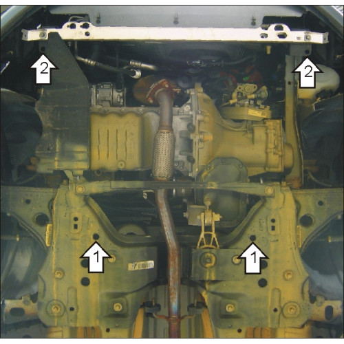 Защита Картера двигателя, КПП MOTODOR для Opel Corsa D 2006-2015, Сталь 2 мм - Арт. 1523