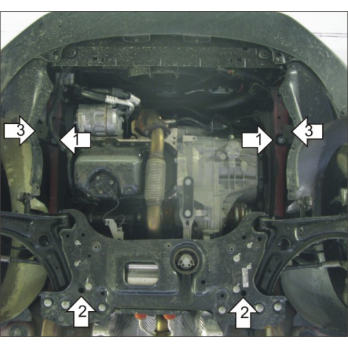 Защита Картера двигателя, КПП MOTODOR для Skoda Superb 2008-2015, Сталь 2 мм - Арт. 2730