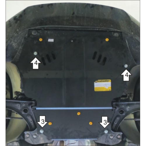 Защита Картера двигателя, КПП MOTODOR для Skoda Yeti 2009-2018, Сталь 2 мм - Арт. 2733