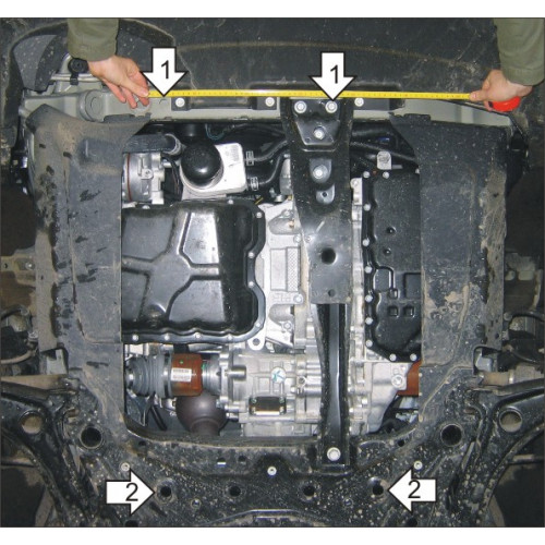 Защита Картера двигателя, КПП MOTODOR для Jeep Liberty 2007-2013, Сталь 2 мм - Арт. 5201