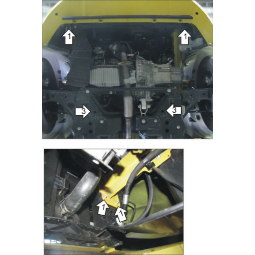 Защита Картера двигателя, КПП MOTODOR для Alfa Romeo Mito 2012-2014, Сталь 2 мм - Арт. 5904