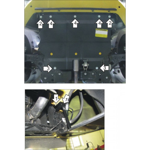 Защита Картера двигателя, КПП MOTODOR для Alfa Romeo Mito 2012-2014, Сталь 2 мм - Арт. 5904
