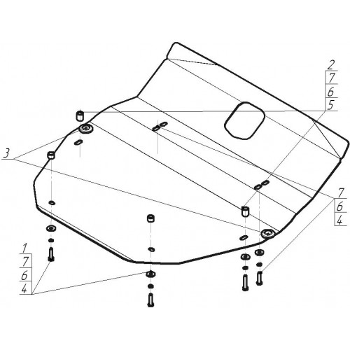 Защита Картера двигателя, КПП MOTODOR для Land Rover Freelander 2006-2012 II, Сталь 3 мм - Арт. 13202