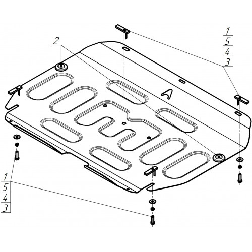 Защита Картера двигателя, КПП АвтоСтандарт для JAC J7 2020- (I), Сталь 45778 мм - Арт. 58301