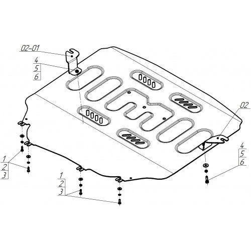Защита Картера двигателя, КПП MOTODOR для GAC GS3 2023-, Сталь 2 мм - Арт. 77805
