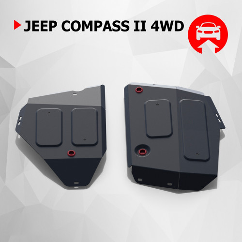 Защита Картера двигателя АвтоБроня для Jeep Compass 2017- II, Сталь 45778 мм - Арт. 111.02742.1
