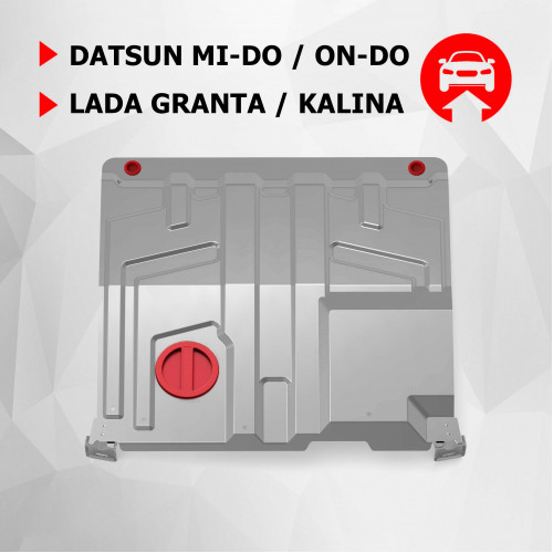 Защита Картера двигателя, КПП АвтоБроня для Datsun mi-DO 2015-2020, Алюминий 3 мм - Арт. 3.06016.1