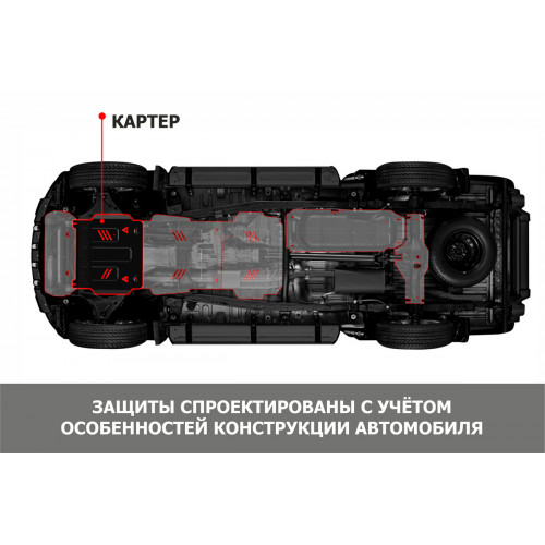Защита Картера двигателя АвтоБроня для Geely Preface 2022-, Сталь 45778 мм - Арт. 111.01944.1