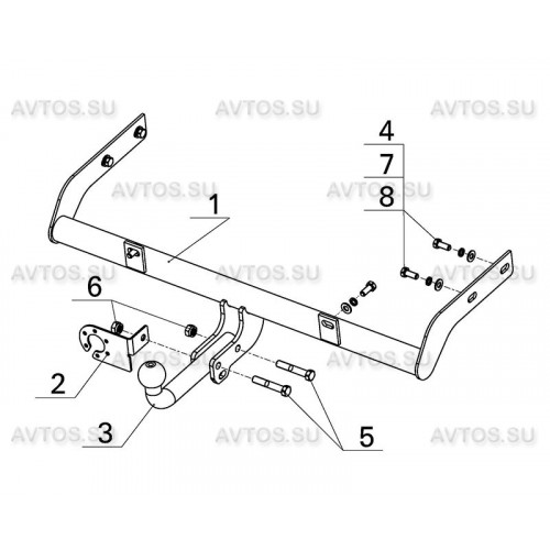 Фаркоп Avtos на DATSUN on-DO 2014- Арт.DO 03