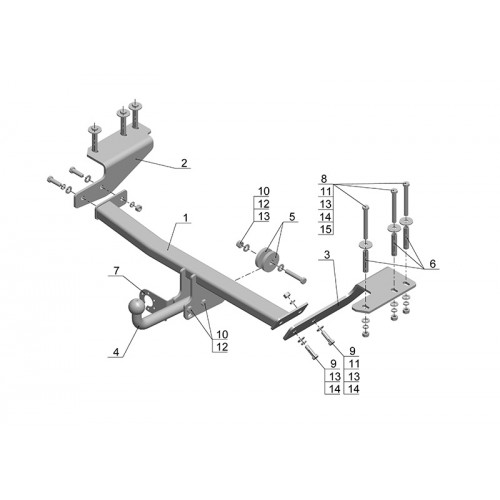 Фаркоп Avtos на GREAT WALL Hover H6 2013- Арт.GW 11