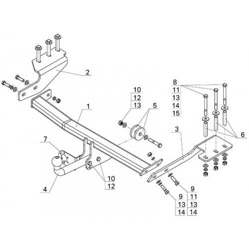 Фаркоп Avtos на HAVAL H6 2014- Арт.HV 01