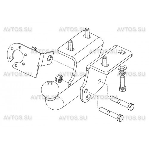 Фаркоп Avtos на VOLKSWAGEN Amarok 2010- Арт.VW 34